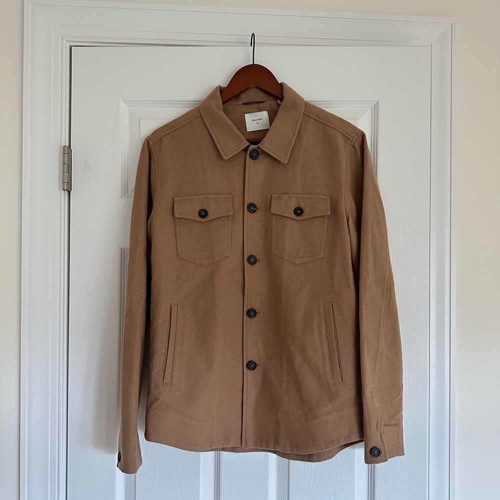 Billy Reid Mens Camel Brown Wool Blend‎ Shirt Jacket Made in Italy Size Medium